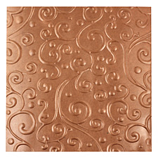 Lillypilly Antique Scrolling Vine Embossed Patina Copper Sheet 3"x3", 36 gauge