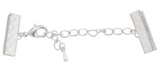 Artistic Wire Silver (plated) Mesh Clasp (w/ Extension Chain & Lobster Clasp) 18mm