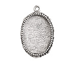 Nunn Design Antique Silver (plated) Large Ornate Oval Bezel Pendant 23x35mm