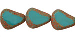 Czech Glass Persian Turquoise Stone Picasso Chunky Table Cut Nugget 19x16mm