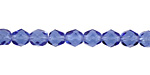Czech Fire Polished Glass Sapphire Round 6mm