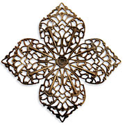 Vintaj Natural Brass Clover Petal Filigree 59mm