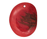 Tagua Nut Coral Groovy Slice 25-35x30-42mm