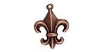 Nunn Design Antique Copper (plated) Fleur Charm 17x23mm