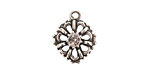 Nunn Design Antique Silver (plated) Flower Crystal Charm 15x18mm