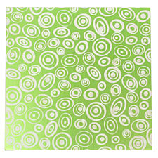 Lillypilly Lime Green Groovy Circles Anodized Aluminum Sheet 3"x3", 24 gauge