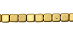 Czech Glass Matte Metallic Aztec Gold Square 6mm
