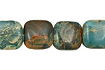 Turquoise Impression Jasper Puff Square 14mm