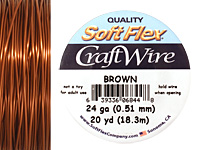 Soft Flex Brown Craft Wire 24 gauge, 20 yards