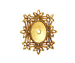 Stampt Antique Gold (plated) Floral Filigree Oval Setting 10x14mm