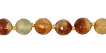 Honey Tourmilated Quartz Faceted Round 8mm