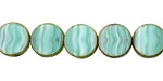 Czech Glass Beach Glass Picasso Coin 10mm
