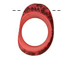 Tagua Nut Hot Pink Open Slice (side drilled) 33-45x24-36mm
