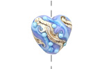 Grace Lampwork Blue Freestyle Heart 19-20mm