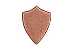 Nunn Design Antique Copper (plated) Crest Shield Tag 18x23mm