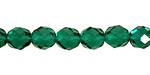Czech Fire Polished Glass Emerald Round 8mm