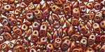 Opaque Red w/ Bronze Luster SuperDuo 2x5mm Seed Bead