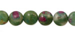 Fuchsite Ruby Puff Coin 10mm