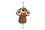 The BeadsNest Lampwork Glass Brown Mushroom 15-18x16-17mm
