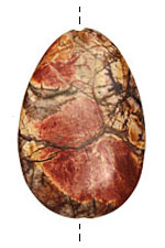 Red Creek Jasper Flat Teardrop 60x40mm