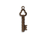 Vintaj Natural Brass Teensie Ornate Key Charm 8x27mm