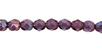 Czech Fire Polished Glass Luster Transparent Amethyst Round 6mm