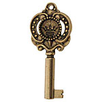 Nunn Design Antique Gold (plated) Small Key Pendant 48x21mm