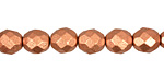 Czech Fire Polished Glass Matte Metallic Copper Round 8mm