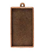Nunn Design Antique Copper (plated) Grande Rectangle Bezel Pendant 46x25mm