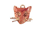 Patricia Healey Copper Cat Face Charm 26x24mm