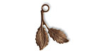 Vintaj Natural Brass Beech Leaf Charm 19x16mm