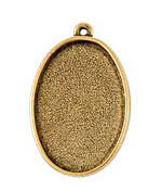 Nunn Design Antique Gold (plated) Grande Oval Bezel Pendant 44x28mm