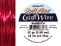 Soft Flex Magenta Craft Wire 22 gauge, 15 yards