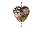 Grace Lampwork Light Pink w/ Purple Floral Heart 19-20mm