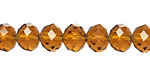 Dark Topaz Crystal Faceted Rondelle 10mm