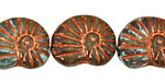 Czech Glass Copper Gray Ammonite 20x13mm
