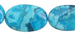 Larimar Blue Crazy Lace Flat Oval 30x20mm