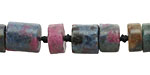 Ruby Zoisite (matte) Barrel Rondelle 10mm