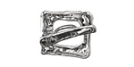 Rustic Charms Sterling Silver Square Rustic Toggle Clasp 20mm, 21mm bar