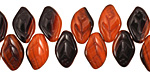 Czech Glass Jack O Lantern Leaf Drop 8x12mm