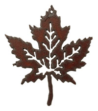 The Lipstick Ranch Rusted Iron Maple Leaf Pendant 60x68mm