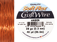 Soft Flex Amber Craft Wire 28 gauge, 40 yards