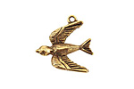Nunn Design Antique Gold (plated) Bird Charm 20x22mm