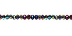 Peacock Metallics Crystal Mix Faceted Rondelle 4mm