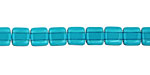 Czech Glass Teal 2-Hole Tile 6mm