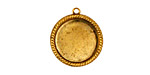 Stampt Antique Gold (plated) Herringbone Round Setting 15mm
