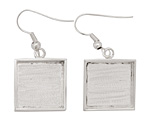 Silver (plated) Square Bezel Earrings 17mm