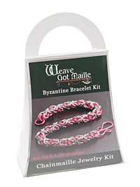 Weave Got Maille Hot Pink/Bright Aluminum Byzantine Bracelet Kit