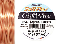Soft Flex Non-Tarnish Copper Craft Wire 26 gauge, 30 yards
