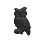 Black Onyx (matte) Carved Owl 32-35x18-20mm